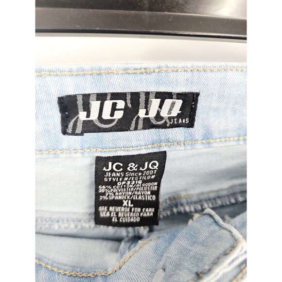 JC & JQ Bell Bottom Flare Stretch Blue Jean Boho Western High Rise XL GP3316 761 - Picture 6 of 11